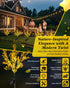 IP65 4 Pack, 7-Stems Neporal Garden Solar Lights Outdoor Waterproof Dusk to Dawn Golden Solar Flowers, Bigger Solar