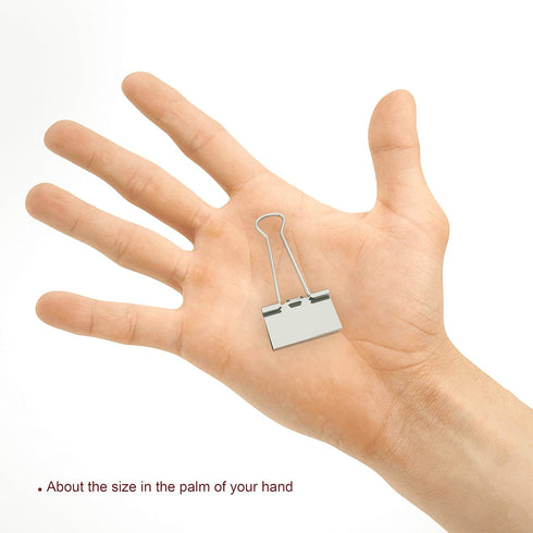 Nctinystore 24-Count Binder Clips, Metal Clamp 1-in / 25-mm, Little Smaller Than Medium Clips (Silver)