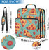 Fisyme 3 Sausage Pizza Cute Zipper Binder Ring with Zipper and Shoulder Strap Large Capacity Multi-Pocket Binder