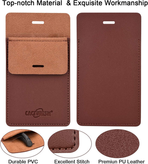 Cacturism Pocket Protector, 4 Pack Premium PU Leather Organizer - Men Women Pen Holder Pouch for Shirts, Lab Coats,