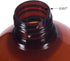 32 oz Amber Large Boston Round PET Plastic Bottles with Black Lotion Pump - 4 Pack + Labels