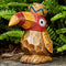 Solar Tiki Statue-Woodpecker Bird, Hawaiian Garden Outdoor Light Sculptures & Statues for Patio Pool Yard