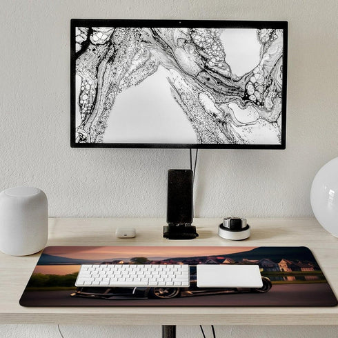 Large Mouse Pad Gaming Cool 370z JDM Sunset Japanese Car Desk Mat, Extended Keyboard Computer Pad, 35.4 x 15.7 inch