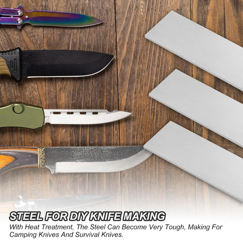 PATIKIL A36 Steel for Knife Making, 4" x 1-1/2" x 1/8" Hot Rolled Steel Flat Bar for DIY Blank Sheet Metal