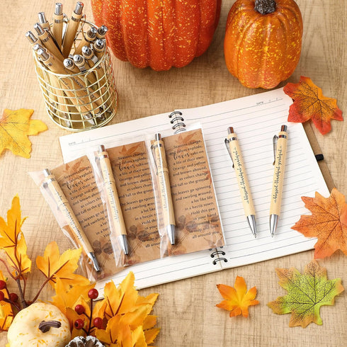 Epakh 50 Sets Fall Pens Gifts with Greeting Cards, Fall Party Favors for Adults Bulk Thanksgiving Pen Autumn Gift