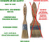 Set of 2 European Professional Flat Paint Brushes, 1 inch, Natural Bristle Wooden Handle for Art, Kids, Walls, Details.