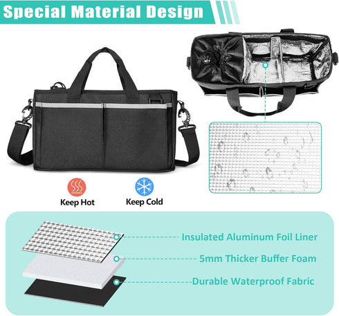 32/40 oz 3 Trunab Water Bottle Carrier with Drawstring Buckle, Cup Holder Bag with Detachable Divider, Cup Carrier