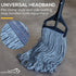KLEEN HANDLER Heavy Duty Commercial Mop Replacement - Wet Industrial Blue Cotton Looped End String Head Refill (Pack of