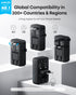 Anker 5-Port 1 2-Pin 2 2 20W, 200+ Countries, (1-Pack) Nano Travel Adapter, Power Adapter with AC, USB A, USB C