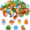 ZAKVOOR 50 Pcs Large Christmas Pencil Erasers Bulk for Classroom, Party Favor, Gift Filling