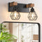 FadimiKoo 2-Light Rustic Style Wood Bathroom Wall Sconce, Farmhouse Vanity Lighting Fixture
