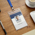 LIQWEI 20Pcs Vertical Badge Holders, ID Card Badge Holder, Plastic Name Tag Holder Social Security Cards Protector