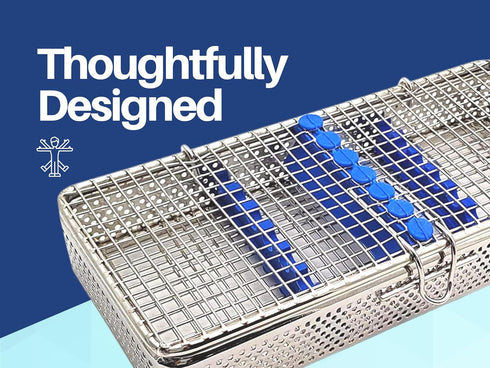 Mesh Cassette Tray Box for Thick Instruments, Tubes, Handpieces, Dental Instruments Labs Organizer for Sterilization