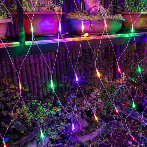 AWQ 200 9.8ft 6.6ft 8 LED x String Net Mesh Lights Modes for Christmas Wedding Party Home Garden Lawn Bushes Indoor