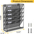 Wall File Organizer, 6-Tier Mesh Hanging Mail Organizer, Vertical Office Storage Rack for Home Office, Black