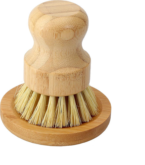 Marsify Set Bamboo Dish Scrub Brush, Kitchen Dish Scrubber Brush for Cleaning Dishes,Sink, Cast Iron Pan/Pot