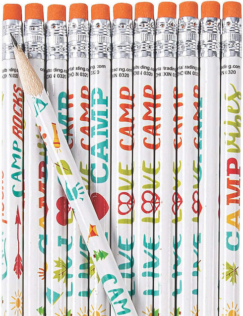 Fun Express Camping Pencils - Stationery - VBS Vacation Bible School Supplies/Decor - 24 Pieces