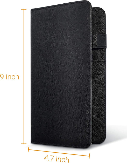 5 9 Mymazn X Server Book for Waitress with Magnetic Closure, Zipper Pocket and Pen Holder (Black)