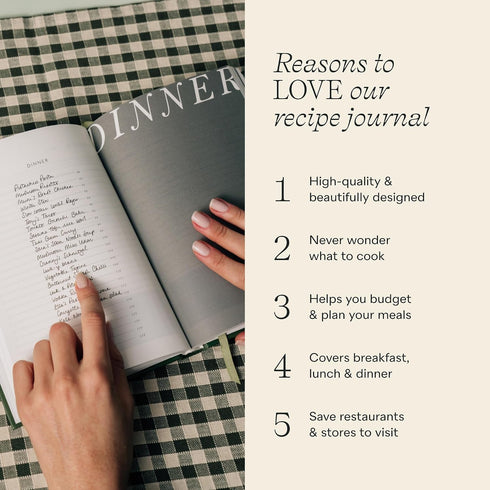 Papier Herb Garden Recipe Journal - Hardback Design | Blank Space To Plan Breakfast Lunch Dinner Dessert | Foodie Gift