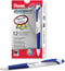 Pentel GlideWrite Ballpoint Pens, Bulk Pack of 12 BLUE Ink Pens, 1.0mm with Retractable Barrel Design, Easy Grip &