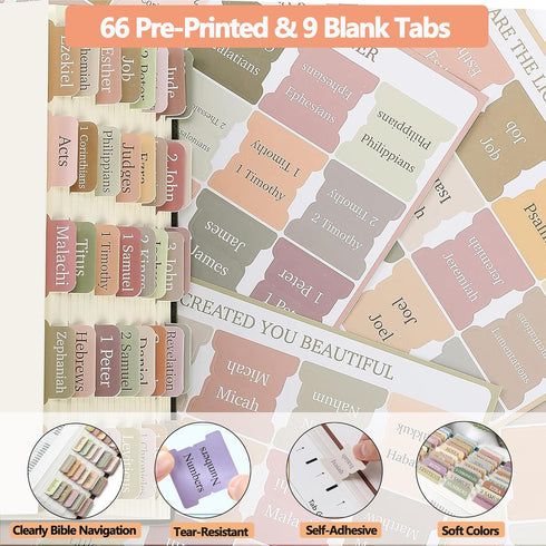Bible Journaling Kit, Bible Study Supplies with 12Pcs Aesthetic Highlighters No Bleed, 75 Bible Tabs and 6Pcs Color Ink