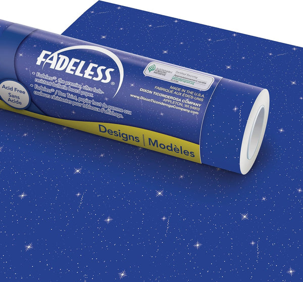 Fadeless Bulletin Board Paper, Fade-Resistant Classroom Decor, 48” x 12’, Night Sky, 4 Rolls