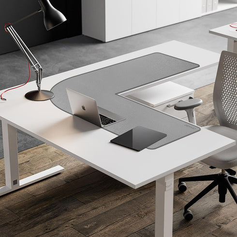 Pad,35.5x43.3x13 inches CENNBIE Dual Sided L Shaped Desk Corner Leather Desk Pad,l Shaped Desk Gaming mat,Waterproof l