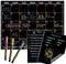 Magnetic Chalkboard Monthly Calendar with Neon Bright Liquid Chalk Markers, Black Refrigerator Planning Board with
