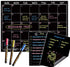 Magnetic Chalkboard Monthly Calendar with Neon Bright Liquid Chalk Markers, Black Refrigerator Planning Board with
