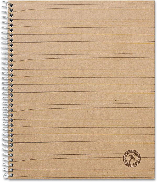 Universal UNV66208 11 in. x 8.5 in. 1-Subject Medium/College Rule Deluxe Sugarcane Based Notebooks - Brown Kraft Cover