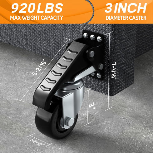 SOLEJAZZ Workbench Caster Wheels - 920 LB Heavy Duty Retractable Casters