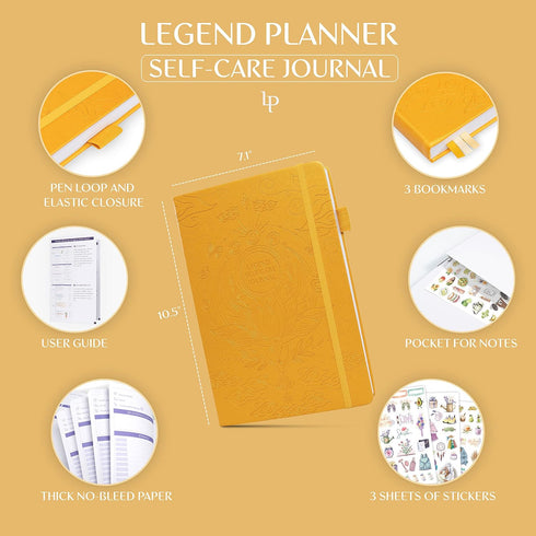 7.1x10.5, 3 Legend Self-Care Journal Guided Daily Reflection Journal to Support Mental & Physical Health Daily Mood