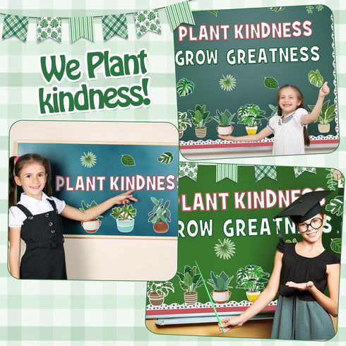 Qilery 50 Pcs Plant Bulletin Board Decoration Kindness Grow Greatness Cutouts for Elementary Classroom Decor