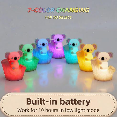 ChuangMaiShi Dimmable Koala Tap Night Light USB Rechargeable Timer RGB Color Changing Silicone Cute Cartoon LED Touch