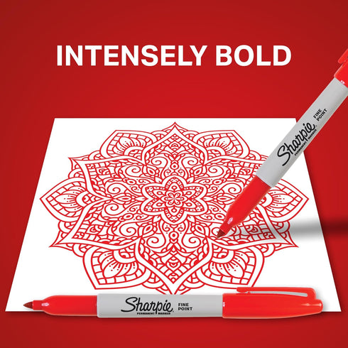 Sharpie Permanent Markers, Fine Tip, Quick Drying and Fade Resistant, Red, 12 Count for Plastic, Metal, Wood, and More
