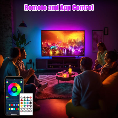 18ft 75-85in, maylit ICRGB TV LED Backlight, Bluetooth LED Lights for TV USB Powered TV Lights Kit with Remote and App