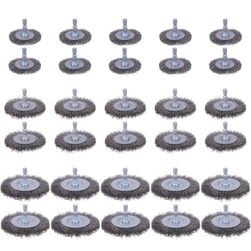 Rocaris 30 Pack Carbon Steel Wire Wheel Brush with 1/4-Inch Hex Shank,