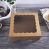 ONE MORE 10inch Natural Kraft Bakery Pie Boxes with PVC Windows, Large Cookie Box 10x10x2.5inch, 12 Pack (Brown)