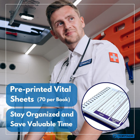 6 3.75 840 (12 Pack) EMT/First Responders Vital Statistics Notebook x Medical Notebook for Vital Signs and Additional