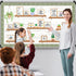 Set Motivational Bookshelf Bulletin Board Greenery Back to School Classroom Decoration Potted Plant Eucalyptus Paper