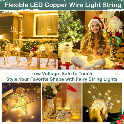 165Ft 500 Dimmable 8 Ultra Long LEDs String Lights Plug in, with Switch/Timer, Waterproof Copper String Lights