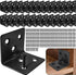 28 Black L Corner Brackets + 168 Stainless Steel Screws, Heavy Duty