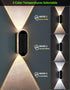 3000K/4000K/6000K 3 2 Solar Fence Lights Outdoor, Modes Solar Wall Lights Outdoor Waterproof, Up&Down Dual-Head Outdoor