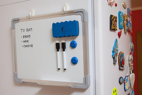 Whiteboard Set, 15x12 in Dry Erase Board with 1 Magnetic Eraser, 4 Markers, and 4 Magnets for Home Office School