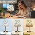 90s Kcldeci Bedside Table Lamp for Bedroom, Pattern Retro Farmhouse Desk Lamps for Nightstand with Fabric Shade