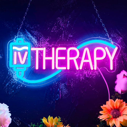 Gippro Decor,Dimmable Gifts(15.7 7in) IV Therapy Neon Signs for Wall Nurse Medical Spa Salon Neon Sign,USB Neon Light