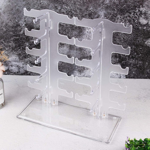 Lamoutor 2 Row Transparent Sunglasses Rack Holder - Glasses Display Stand