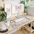 iCasso Set,Large Desk Mat Mouse Pad with Wrist Rest,Ergonomic Keyboard Wrist Support for Women,Girly Floral Computer