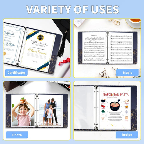 SUNEE 200 Packs Sheet Protectors, 8.5x11 Inches, PVC-Free Clear Page Protectors for Documents, Photos, Top Loading