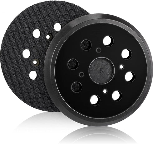 2 Pieces 5 Inch 8 Hole Hook and Loop Orbital Sander Replacement Pad Backing Pad (Black)